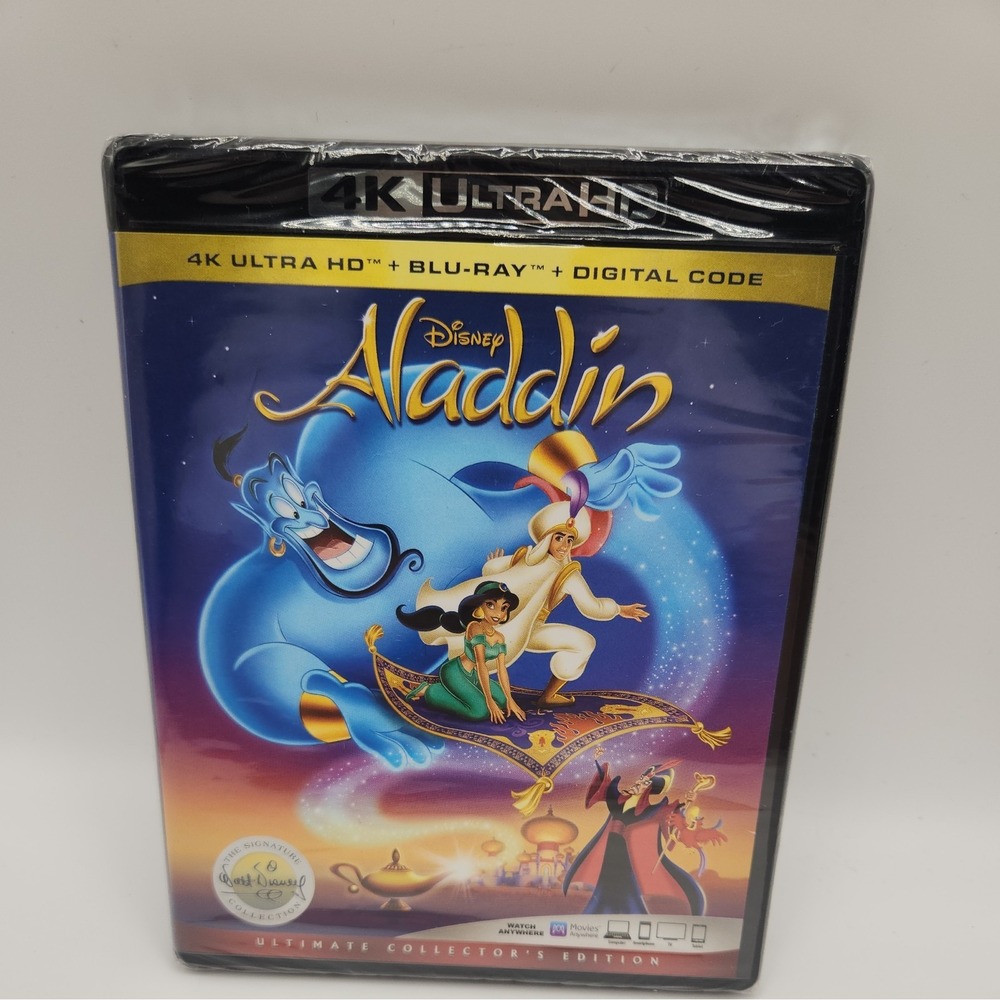 Disney Aladdin 4K (1992) Ultra HD Blu-ray 2 Discs US Release w/Robin Williams
